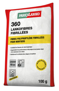 Fibres polypropylène 360 LANKOFIBRES - 100g Fibrillées
